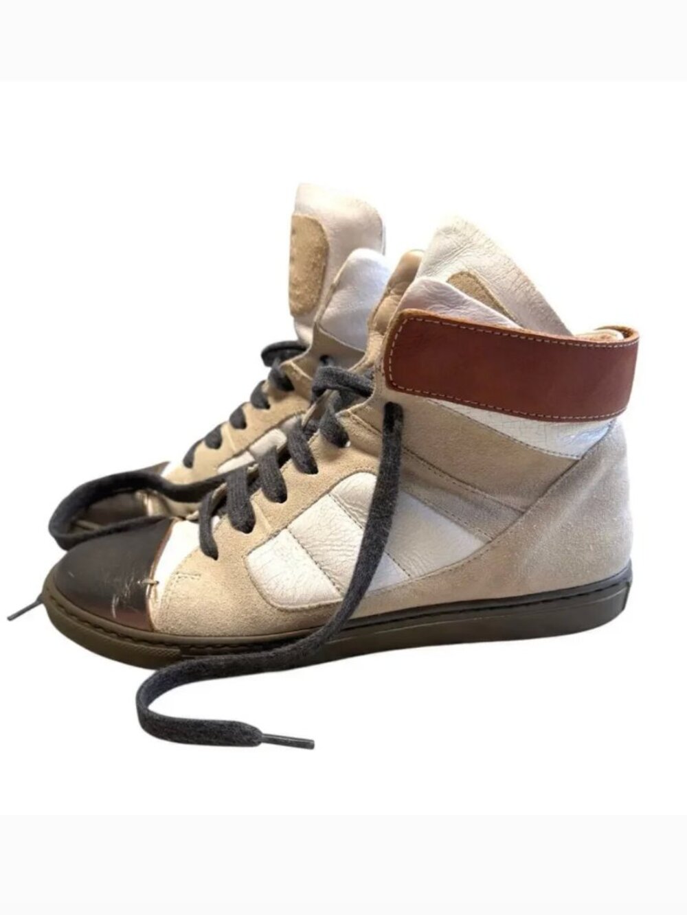 Brunello Cucinelli High Top Sneakers Shoes Leather Suede Size Women’s 37 US 7